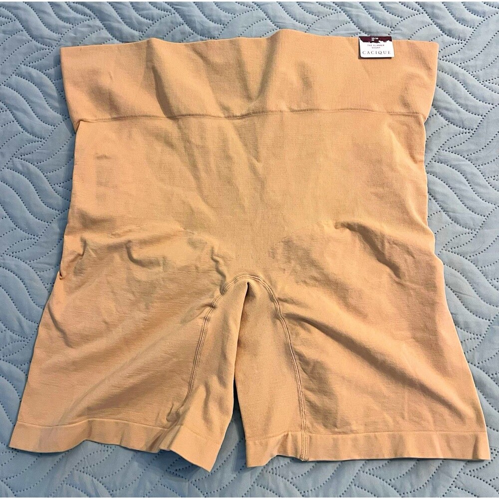 Cacique The Slimmer Short Shapewear 26/28 Beige Firm Control Stretch New